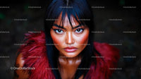 Intense Portrait of a Woman with Bold Makeup