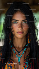 Portrait of a Woman in Vibrant Ethnic Attire