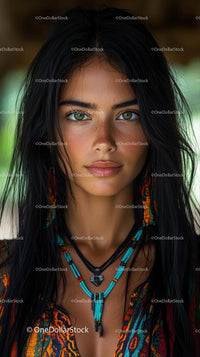 Portrait of a Woman in Vibrant Ethnic Attire