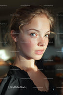 Young Woman in Natural Light with Introspective Gaze