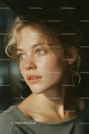 Serene Young Woman in Soft Natural Light