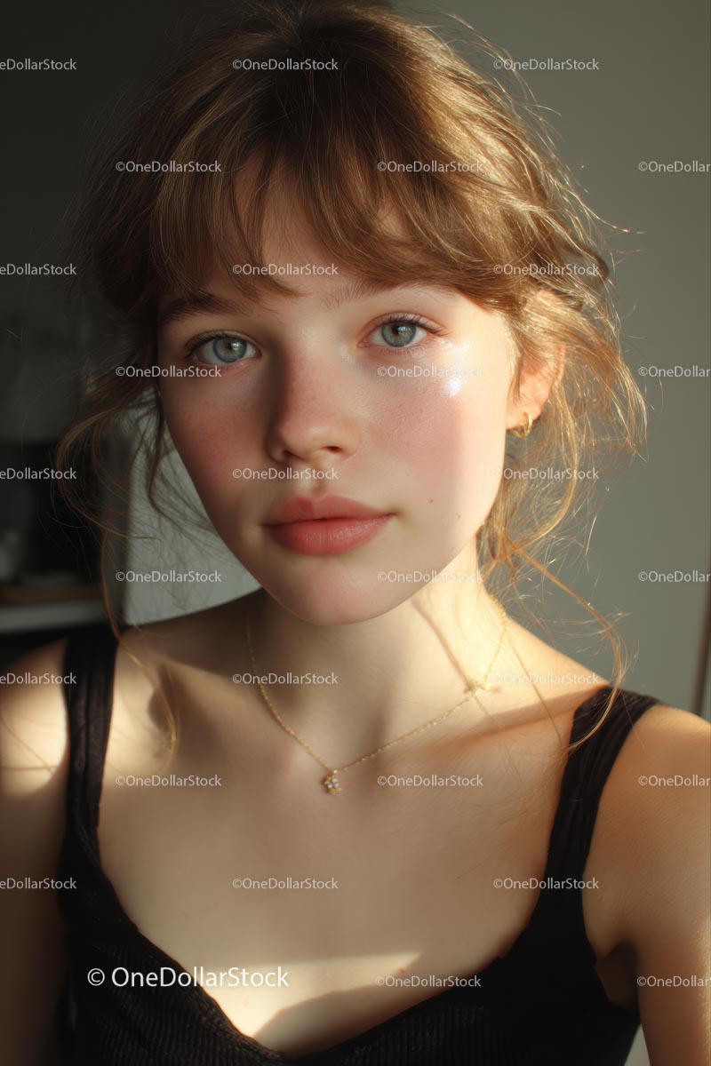Portret młodej kobiety w świetle naturalnym