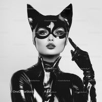 Mysterious Woman in Black Catwoman Costume