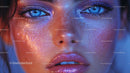 Glamorous Close-Up Portrait with Shimmering Makeup