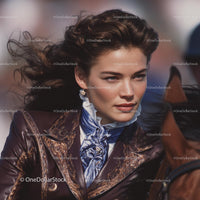 Elegant Woman in Equestrian Attire on Horseback