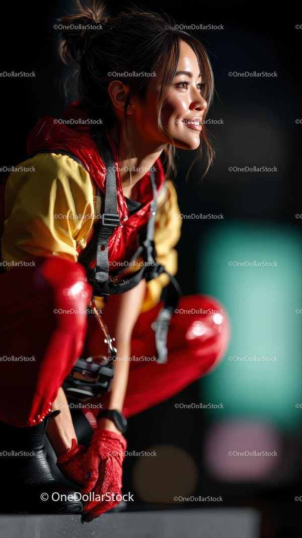 Confident Woman in Vibrant Urban Night Scene