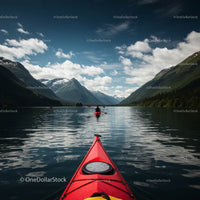 Kayaking Adventure on a Scenic Mountain Lake