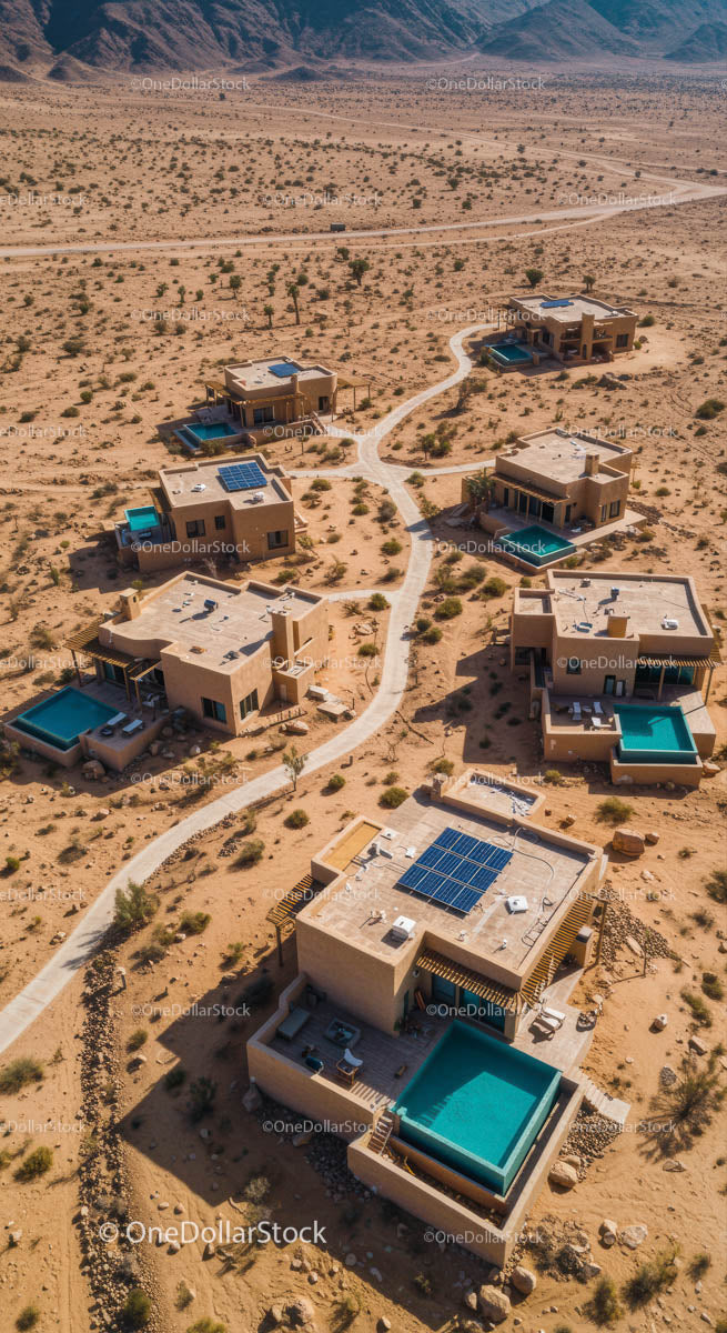 Luxurious Desert Villas with Infinity Pools and Solar Panels