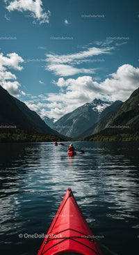Kayaking Adventure on a Serene Mountain Lake