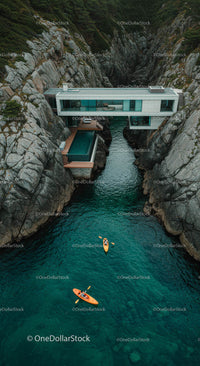 Modern Cliffside House Overlooking Turquoise Waters