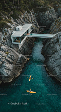 Modern Cliff House Overlooking Turquoise Waters