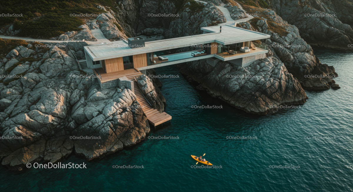Luksusowa, nowoczesna willa na Rocky Cliff z widokiem na ocean