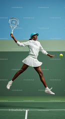 Dynamic Tennis Player in Action on Court