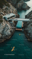 Cliffside Modern Home with Infinity Pool and Kayakers