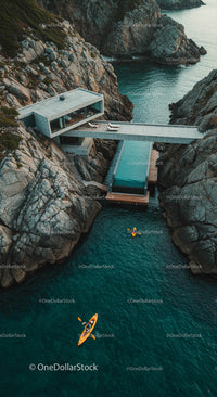 Cliffside Modern Home with Infinity Pool and Kayakers