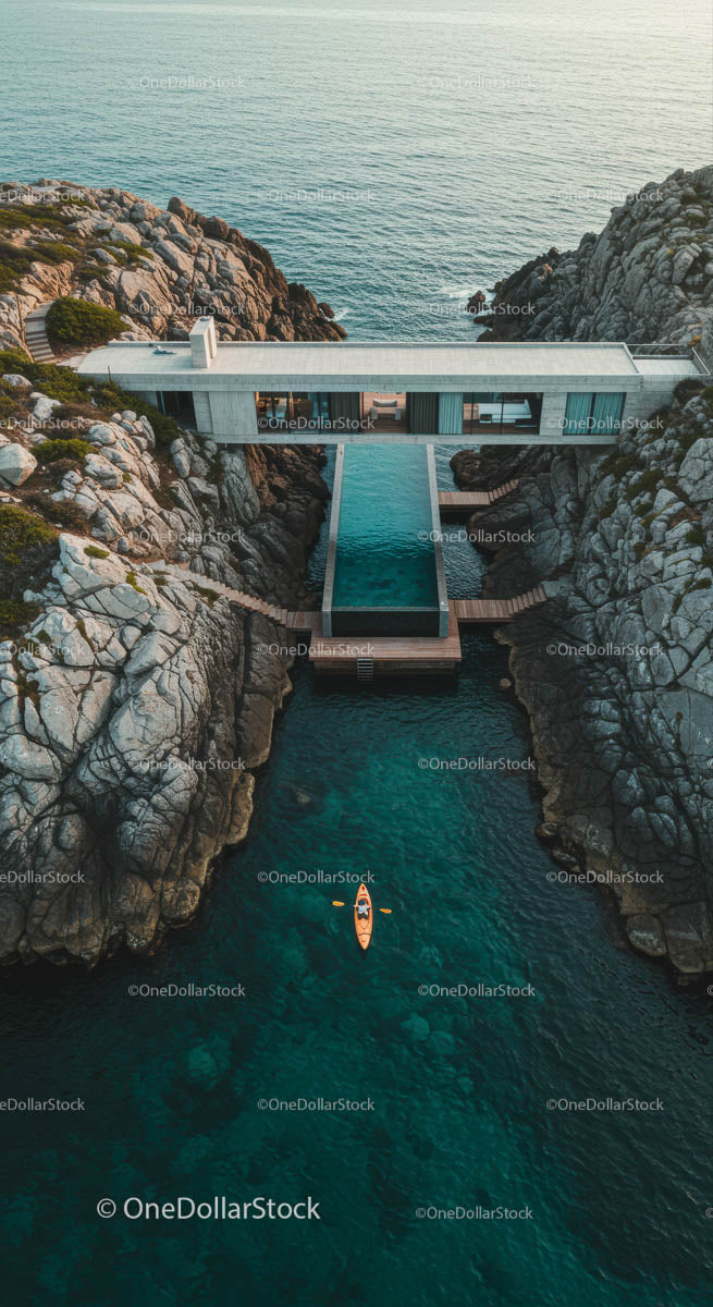 Modern Cliffside House with Infinity Pool and Sea View