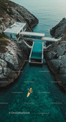 Kayaking Near Modern Coastal House with Stunning Cliff Views
