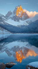Majestic Snow-Capped Peaks Reflecting in Tranquil Lake