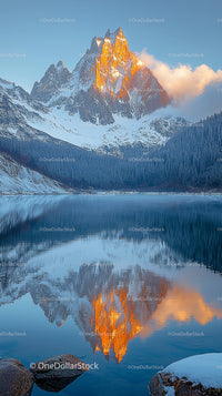 Majestic Snow-Capped Peaks Reflecting in Tranquil Lake