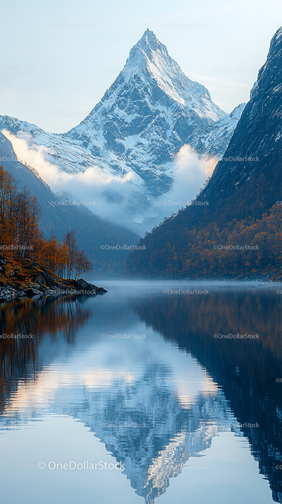 Majestic Mountain Reflected in Tranquil Lake