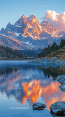 Majestic Mountains Reflecting on a Serene Lake at Sunrise