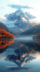 Snow-Capped Mountains Reflecting Over Serene Lake