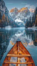 Tranquil Canoe Ride on Scenic Mountain Lake