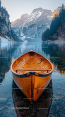 Serene Canoe Ride on a Pristine Mountain Lake