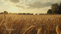Golden Wheat Field at Sunset Creating a Peaceful Rural Scene