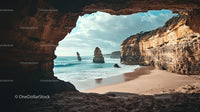 Breathtaking Coastal View Through Natural Rock Arch