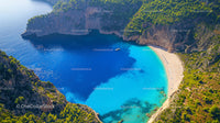 Aerial View of Secluded Beach with Turquoise Waters