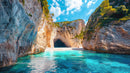 Majestic Sea Cave and Turquoise Waters Under a Blue Sky