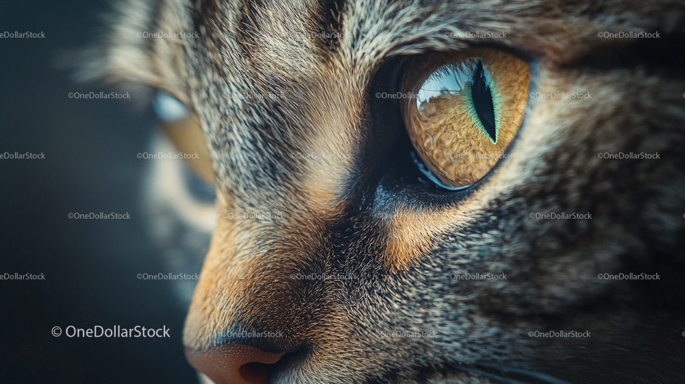 Close-Up of Tabby Cat's Eye Capturing Intriguing Details