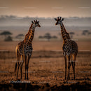 Majestic Giraffes at Sunset in the African Savannah