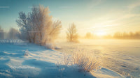 Sunlit Frost in a Winter Wonderland at Sunrise