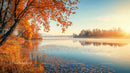 Golden Autumn Morning by a Serene Lake