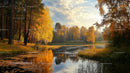 Golden Autumn Trees Reflecting on a Serene Lake