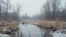 Tranquil Winter River Amidst Snowy Forest Landscape