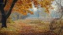 Golden Autumn in a Serene Countryside Pathway