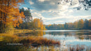 Tranquil Autumn Lake Surrounded by Vibrant Foliage