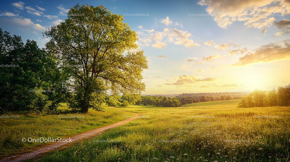 Tranquil Summer Evening in the Countryside
