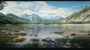 Tranquil Lake and Majestic Mountains Under a Blue Sky