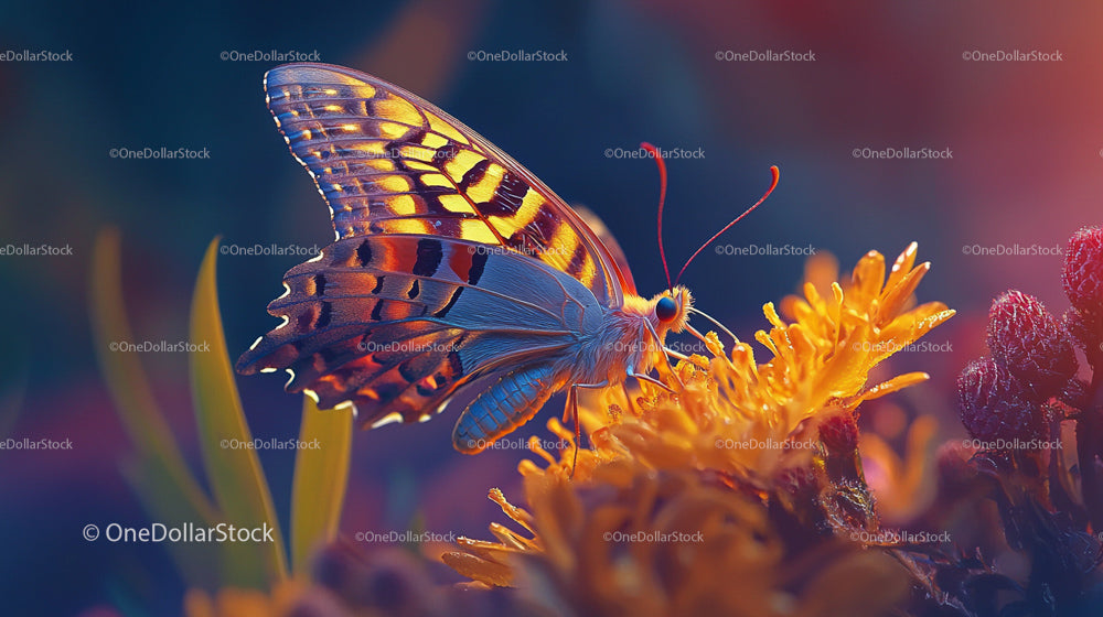 Vibrant Butterfly on a Yellow Bloom in Sunshine