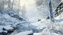 Tranquil Snowy Forest with Frozen River and Trees