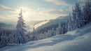 Majestic Winter Landscape with Snow-Covered Mountains