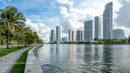 Modern Skyline with High-Rise Buildings and Riverside Promenade