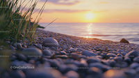 Golden Hour Pebble Beach Sunset with Calm Seas