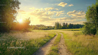 Picturesque Sunset Over a Rural Pathway