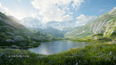 Serene Alpine Lake in Majestic Mountain Landscape