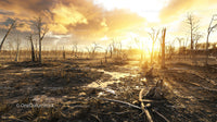 Stunning Sunset Over a Desolate Barren Landscape